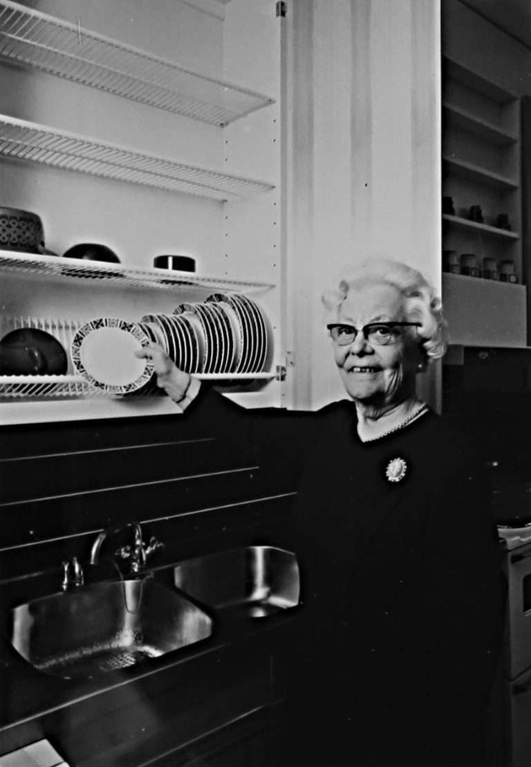 Picture of Maiju Gebhard the inventor of Dish-Drying Cabinet